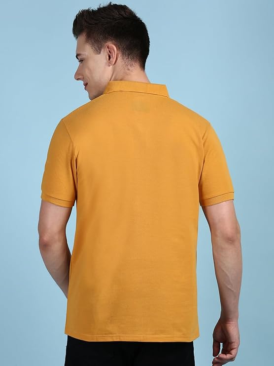 Lux Cozi Men's Half Sleeve Soild Casual Regular Fit T-Shirt with Chest Pocket | Polo Tshirt for Men - Image 3